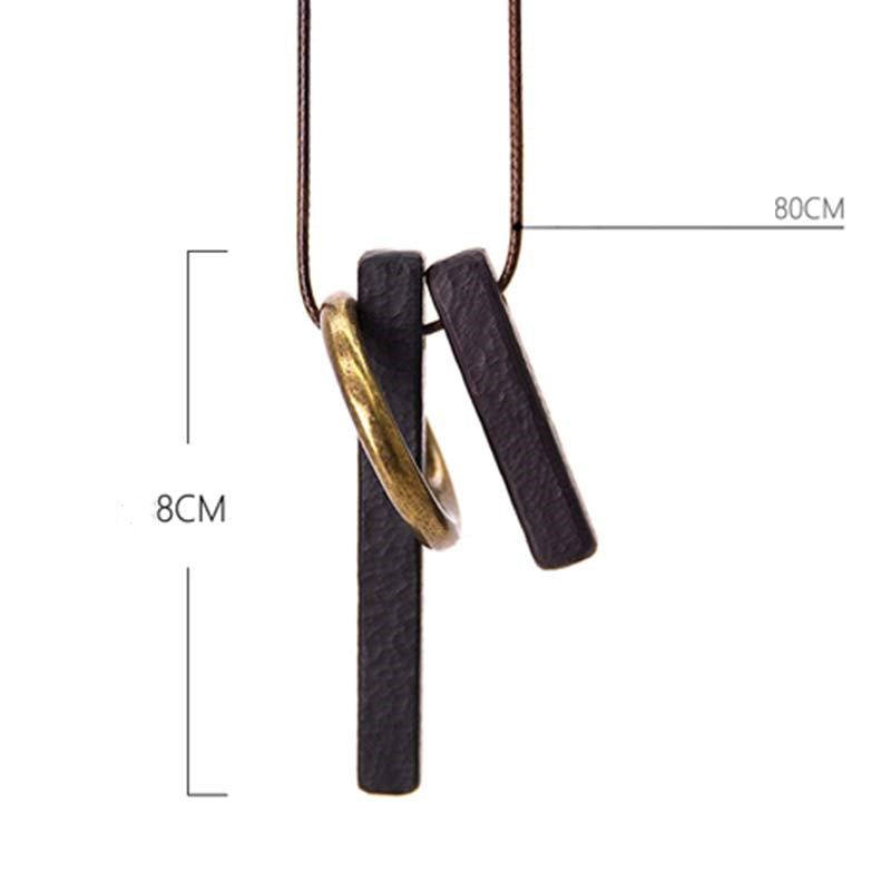 Zen Circle Ebony Wood Enlightenment Necklace Pendant