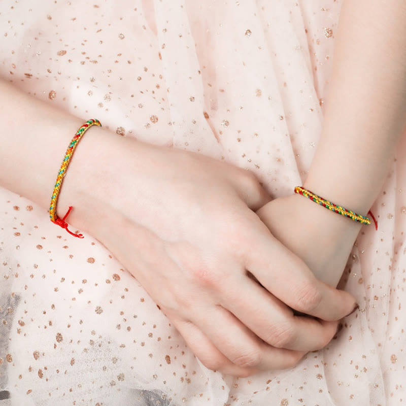 925 Sterling Silver Dragon Boat Festival Fu Character Zongzi Pattern Luck Handmade Multicolored Child Adult Bracelet