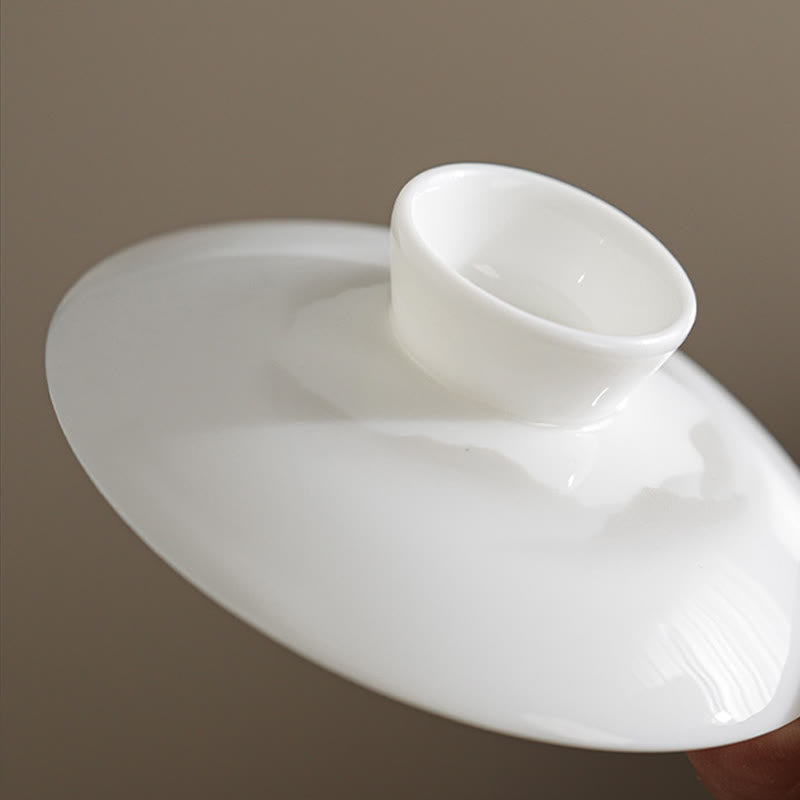 Vintage Ink Painting Mountain White Porcelain Ceramic Gaiwan Sancai Teacup Kung Fu Tea Cup And Saucer With Lid Tea Utensil Teapot