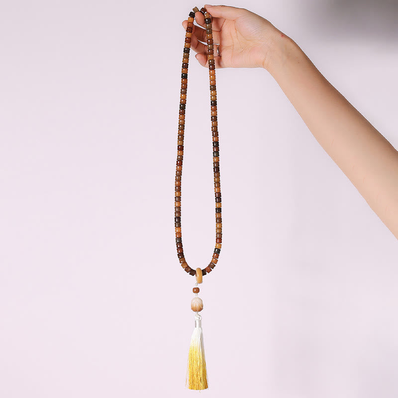108 Mala Beads Bodhi Seed Buddha Hand Lotus Engraved Harmony Bracelet