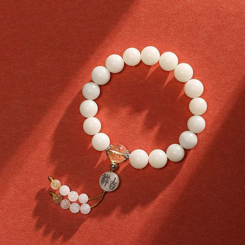 Bodhi Seed and Gemstone Meditation Wrist Mala Bracelet