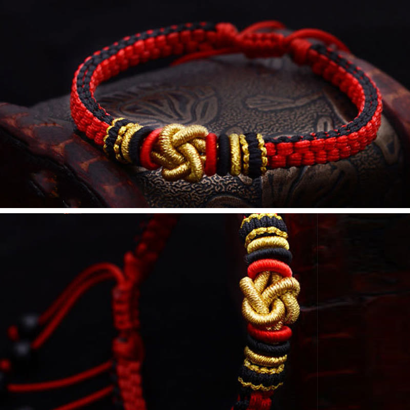 Handmade Colorful Rope Endless Knot Adjustable Couple Bracelet