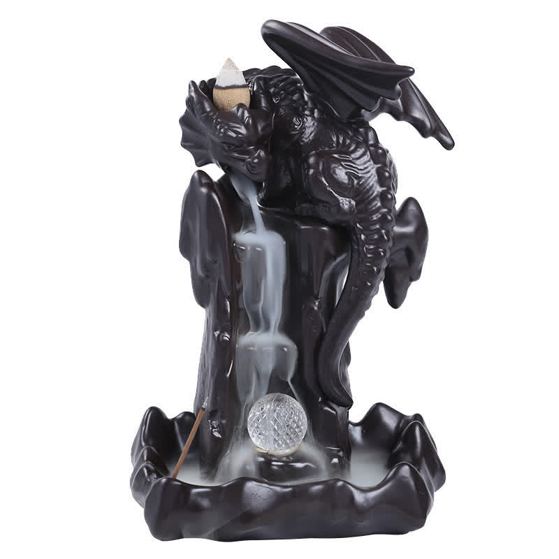 Nordic Dragon Ceramic Backflow Smoke Fountain Sandalwood Incense Burner