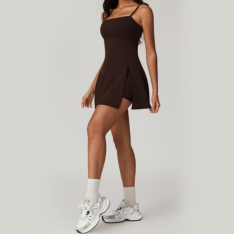 Solid Backless Tennis Yoga Women Sports Dress