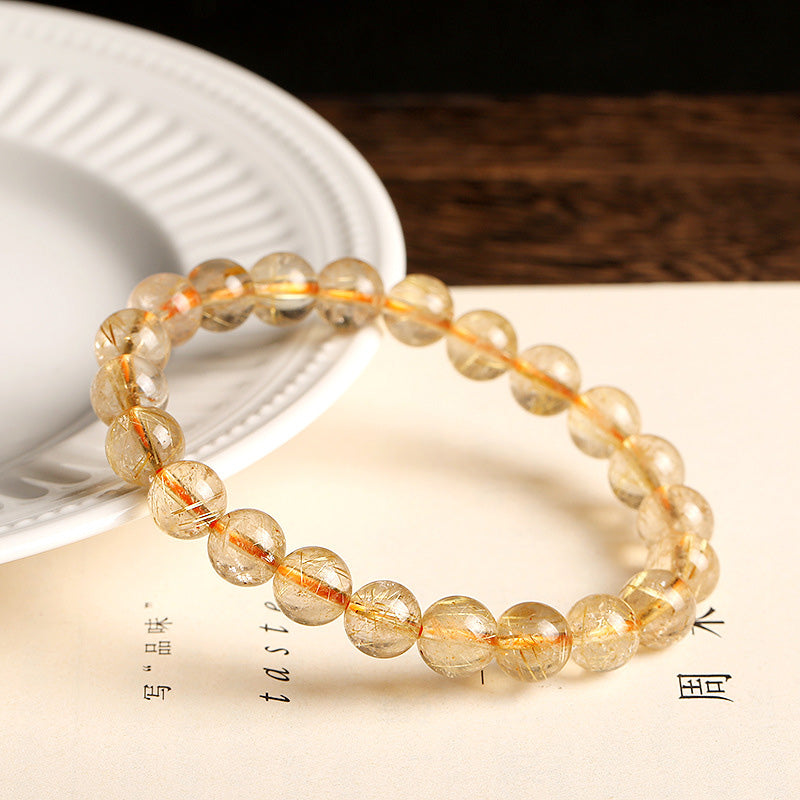 Natural Citrine Round Gemstone Energy Bracelet