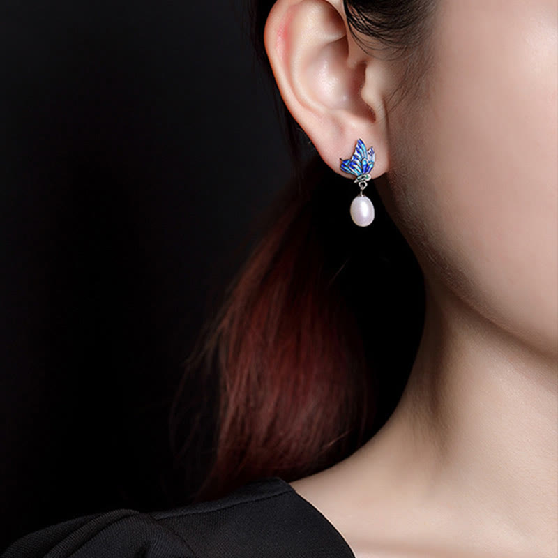 925 Sterling Silver Pearl Butterfly Healing Necklace Pendant Earrings Ring