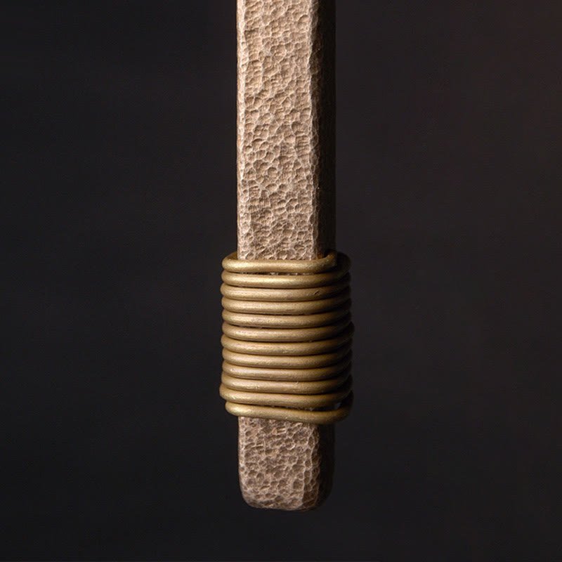 Vintage Textured Design Brass Copper Wealth Necklace Pendant