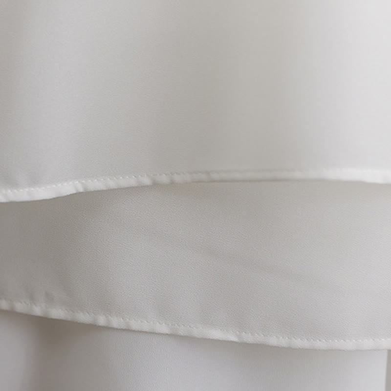 Chiffon Frog-Button Flowing Dress and Wide-Leg Meditation Set