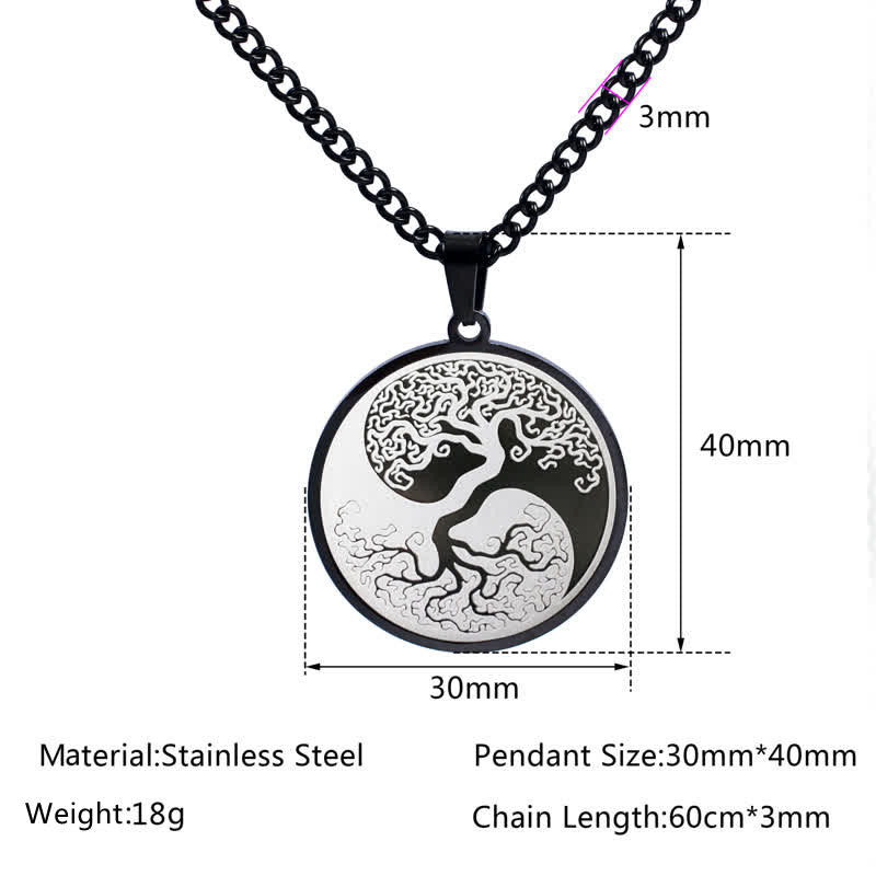 The Tree of Life Titanium Steel Connection Necklace Pendant