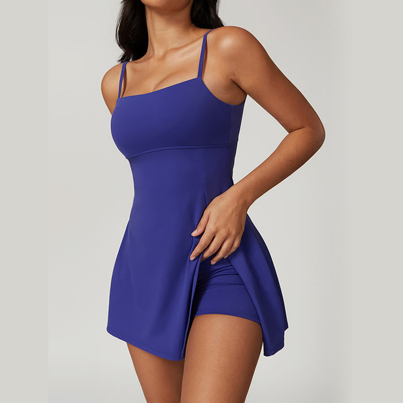 Solid Backless Tennis Yoga Women Sports Dress