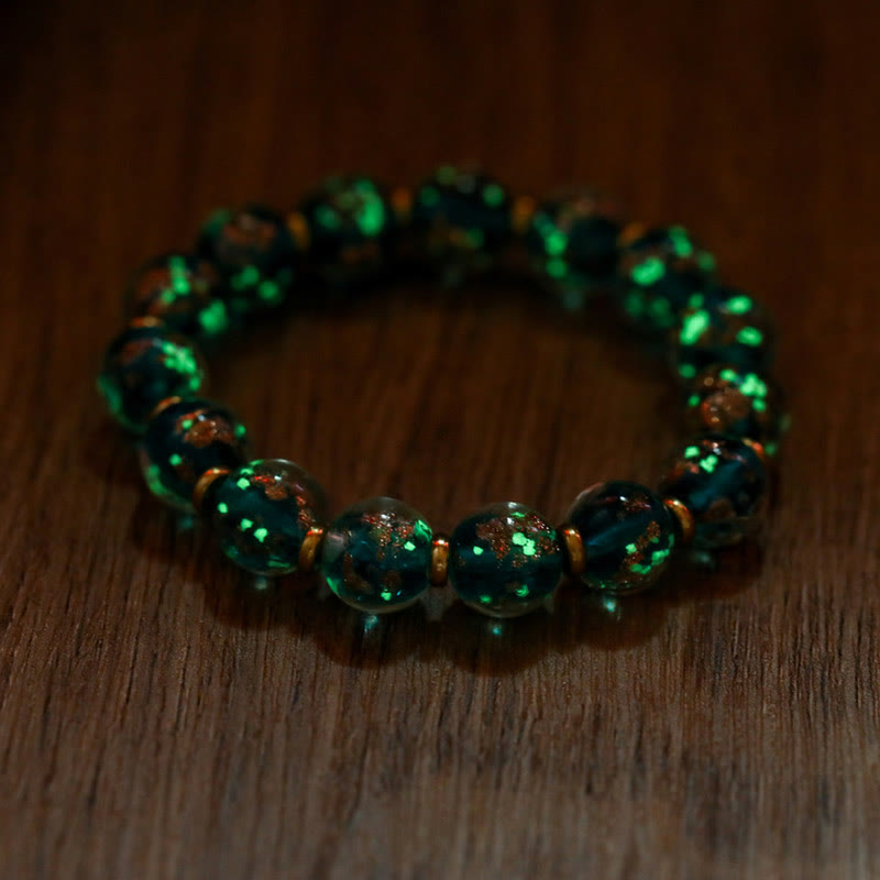 Handmade Luminous Liuli Glass Pixiu Gold Swallowing Beast Success Bracelet