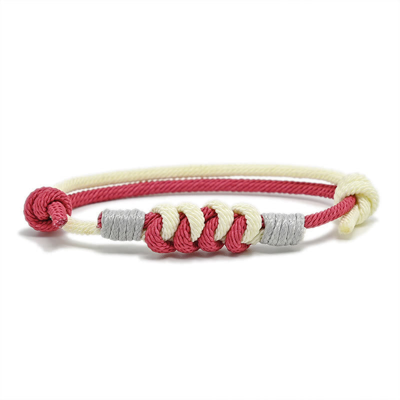Minimalist Hand-Braided Copper Vajra Knot Red String Bracelet