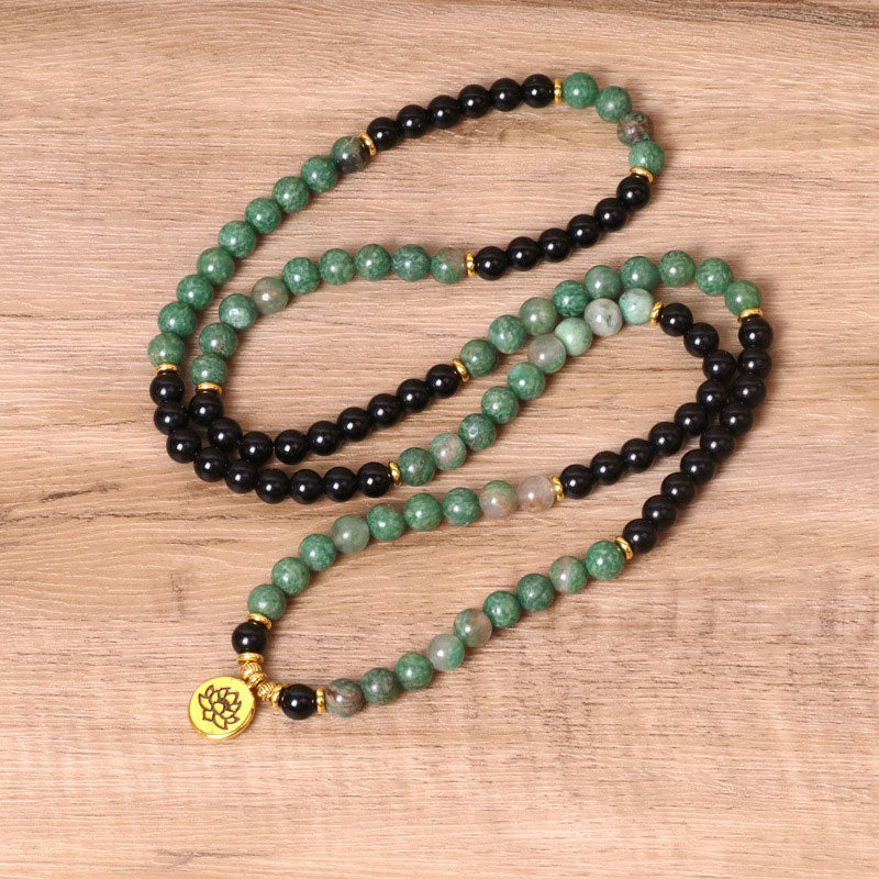 108 Beads Natural Agate Mala Healing Bracelet