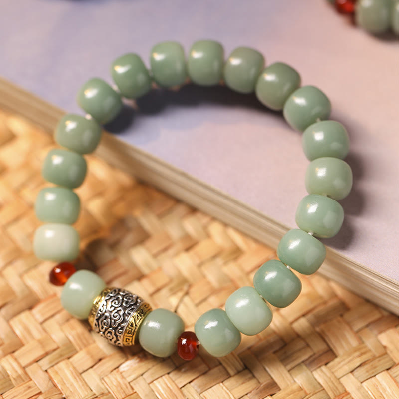 Bodhi Seed Auspicious Cloud Fu Character Bead Peace Bracelet