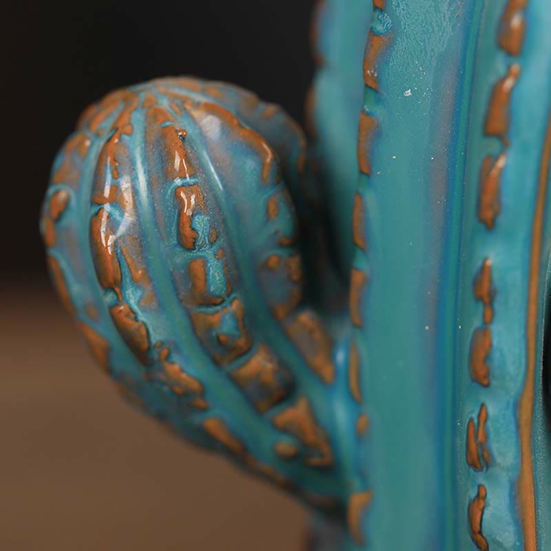 Handmade Cactus Ceramic Backflow Smoke Fountain Incense Burner