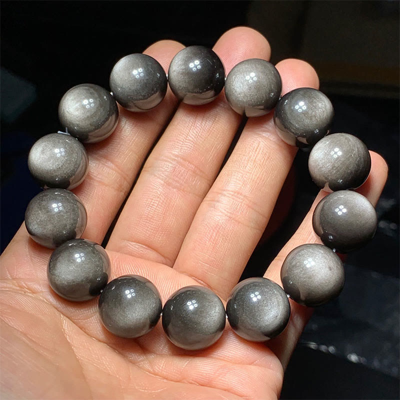 Natural Silver Sheen Obsidian Soothing Protection Bracelet