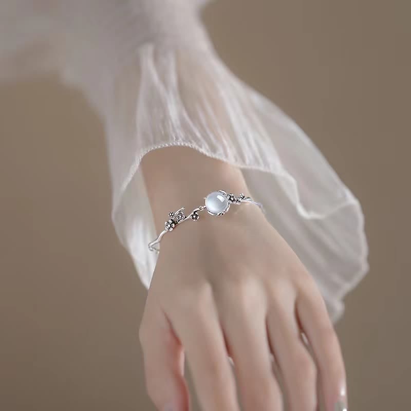 "Sending Grace and Harmony"Plum Blossom Chalcedony Bracelet Includes Gift Message Card