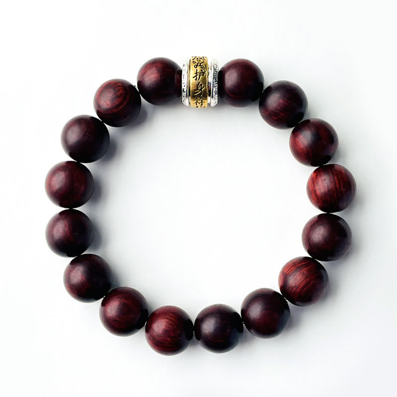 Small Leaf Red Sandalwood Amulet Protection Bracelet