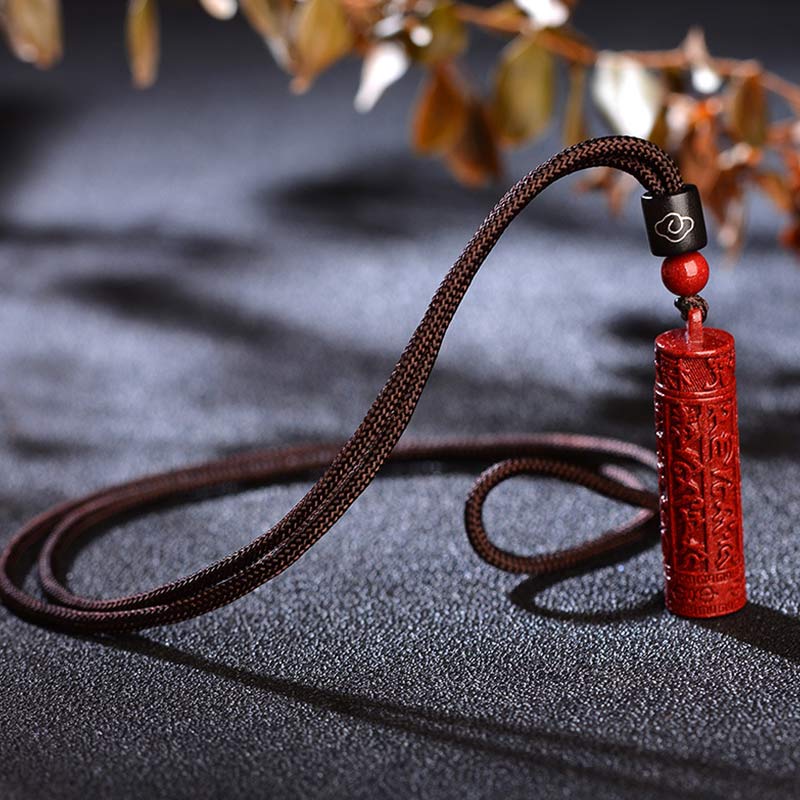 Tibetan Cinnabar Mantra Concentration String Necklace