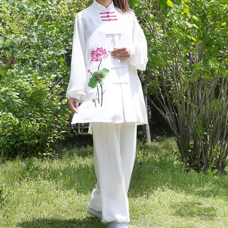 Lotus Print Flowing Qi Gong Meditation Two-Piece Set