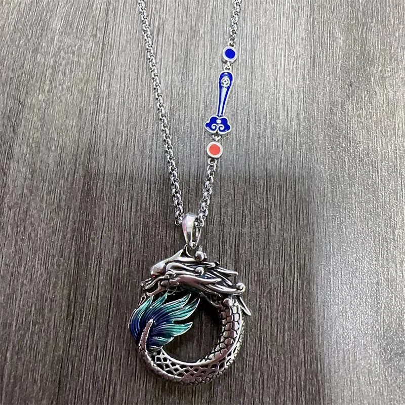 Tibetan Copper Dragon Strength Necklace