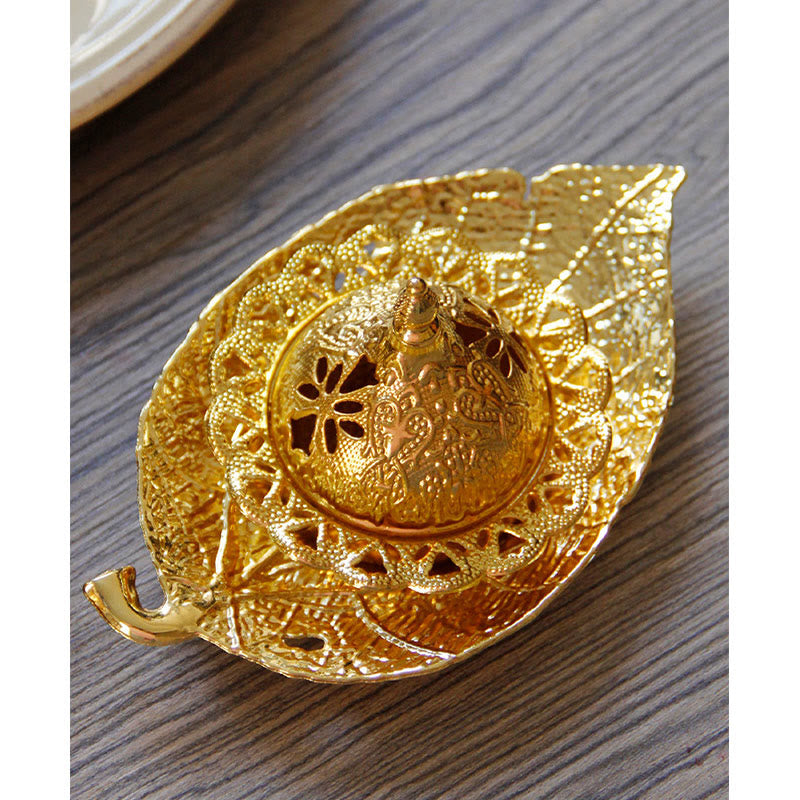 Tibetan Mini Leaf Meditation Incense Burner and Coaster