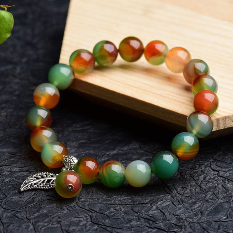 Tibetan Natural Green Agate Healing Bracelet