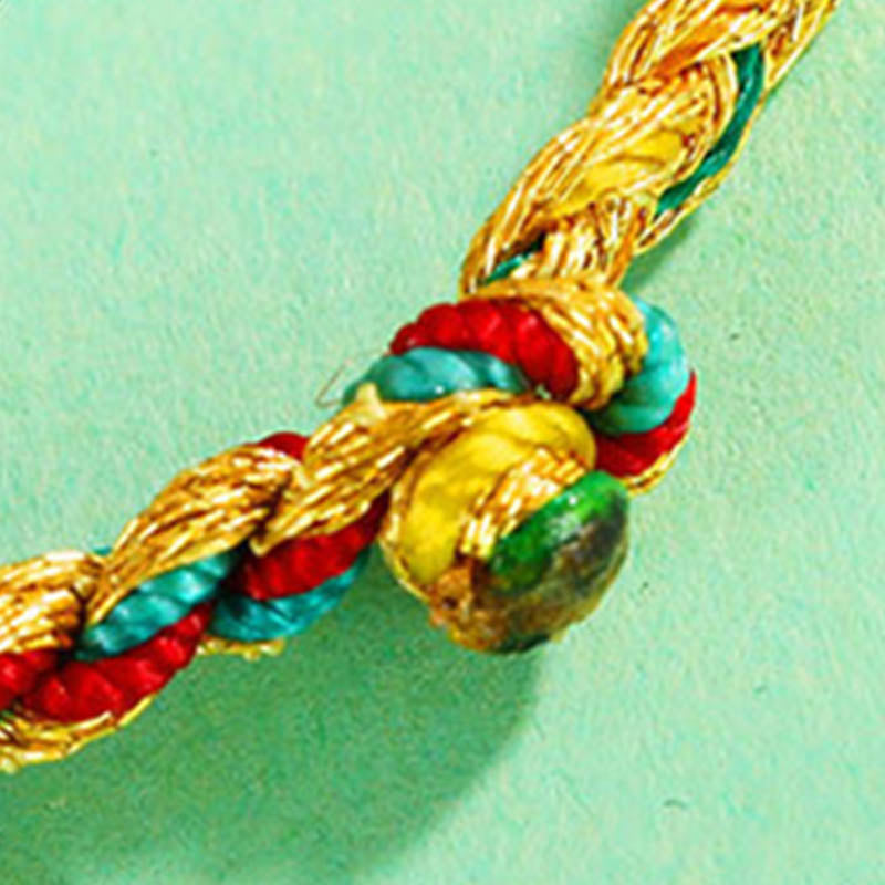 Handmade Multicolored Dragon Scale Pattern Braided String Bracelet