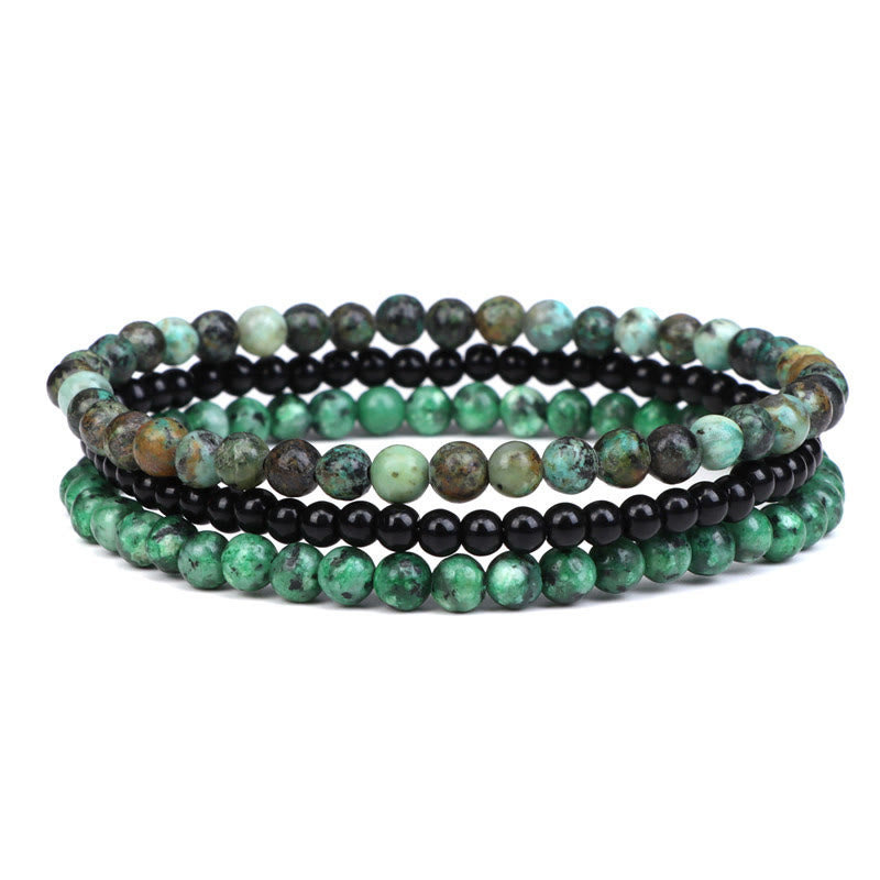 3Pcs Natural Crystal Stone Inner Peace Spiritual Bracelet