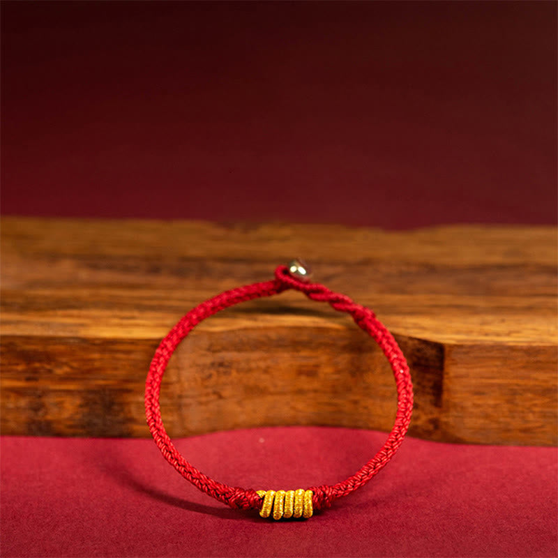 Handcrafted Vajra Knot Red String Braided Cord Bracelet
