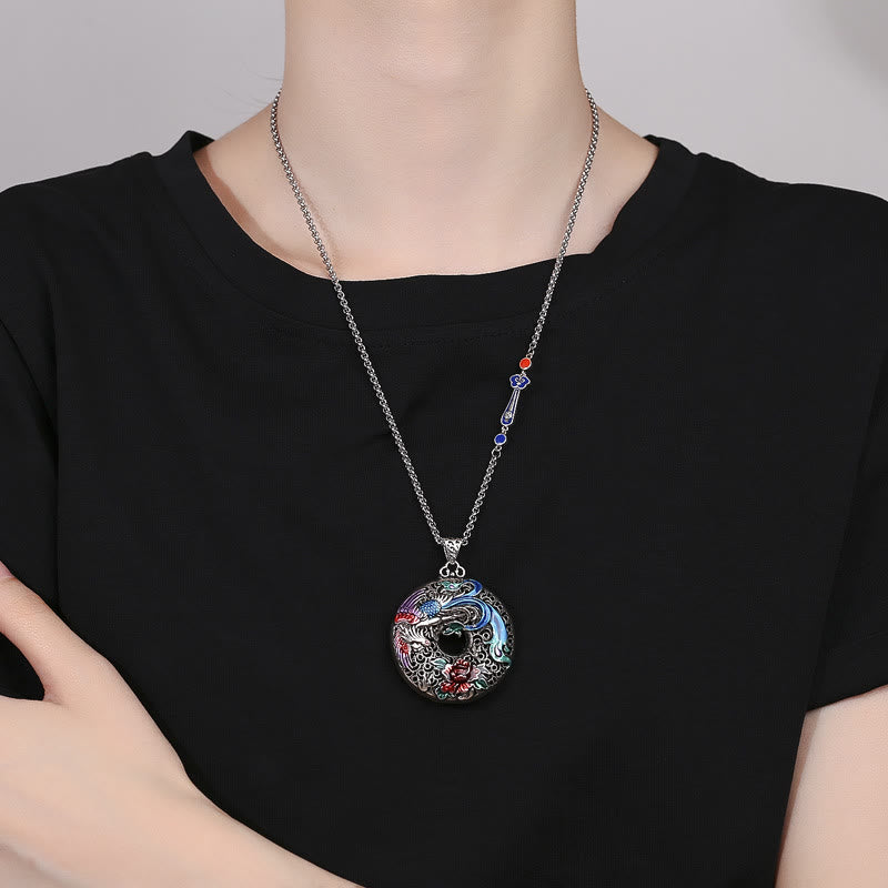 Phoenix Peony Flower Luck Protection Necklace Pendant (Extra 30% Off | USE CODE: FS30)