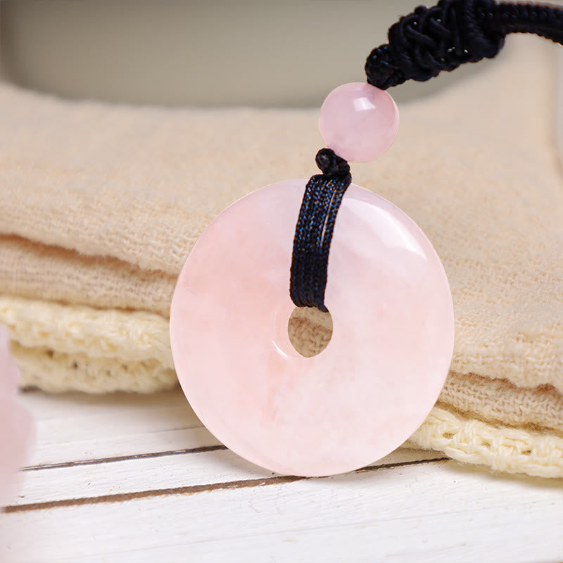 Lucky Coin Pendant Healing Crystal Gemstone Necklace