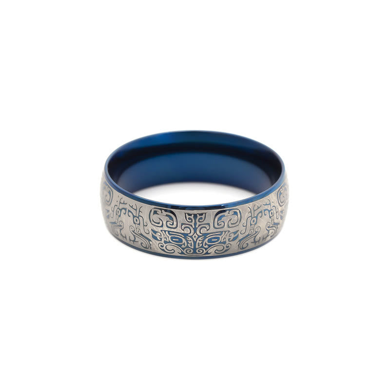 Lucky Mythological Creature Taotie Wealth Titanium Steel Ring