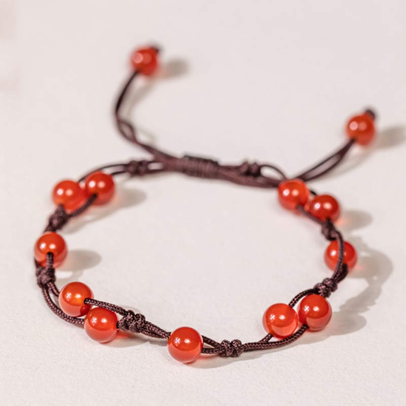 Handmade Natural Gemstone & Sandalwood Beaded String Bracelet