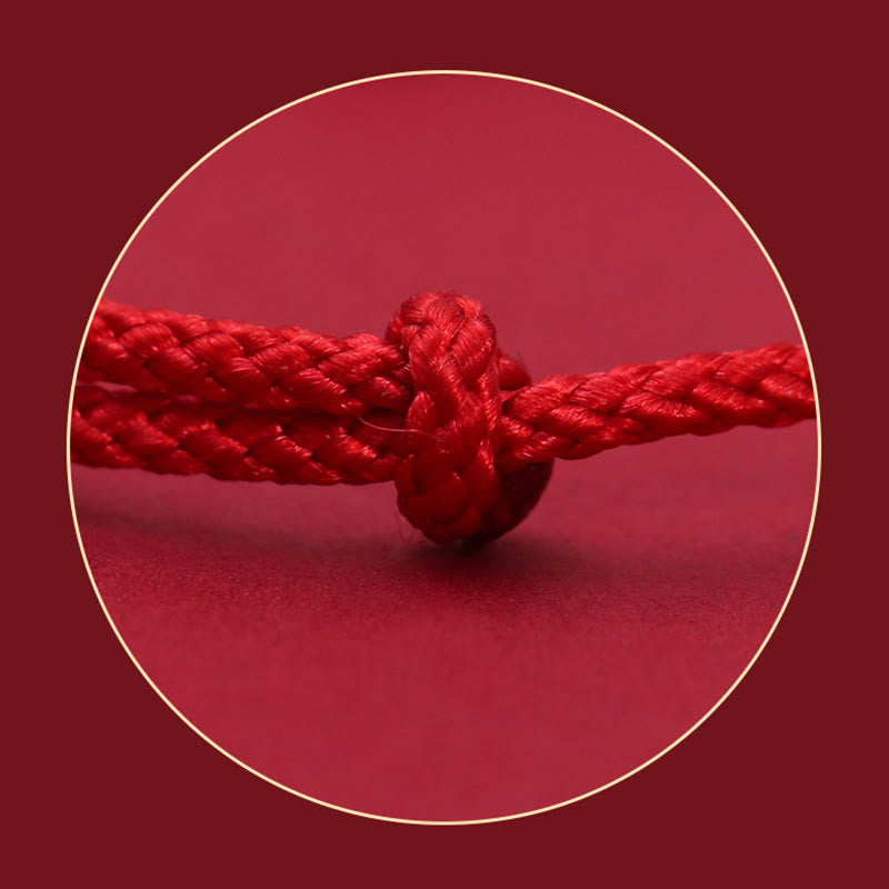 999 Sterling Silver Bean Design Luck Connection Handmade Braided Bracelet