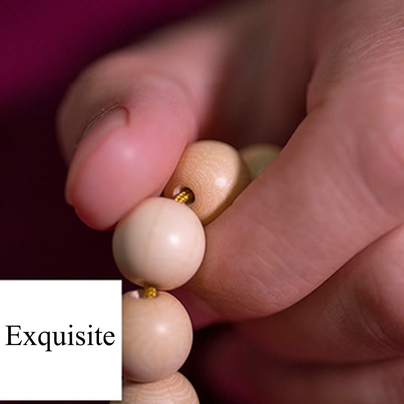 Natural Abelia Biflora Wood Blessing Wrist Mala