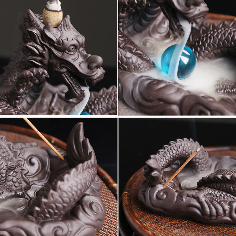 Dragon & Phoenix Motif Incense Burner for Energetic Space Balance