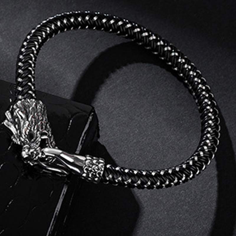 Dragon Titanium Steel Protection Luck Bracelet