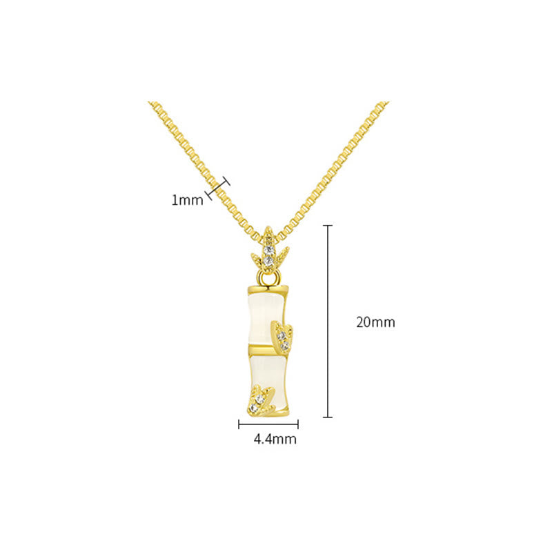 Chalcedony Bamboo Pattern Harmony Necklace Pendant