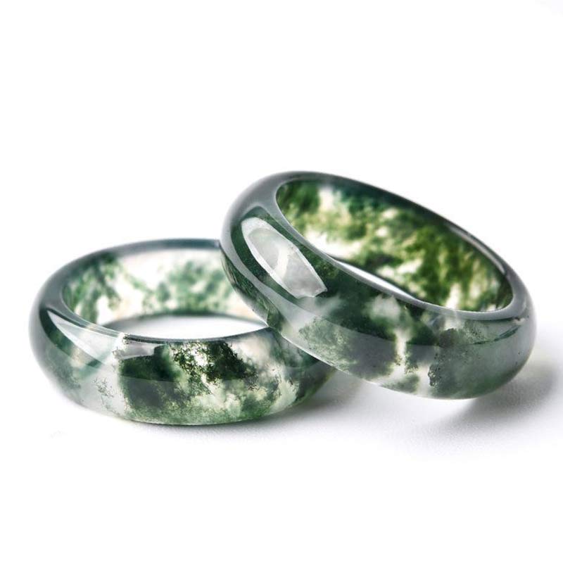 Moss Agate Healing Balance Ring