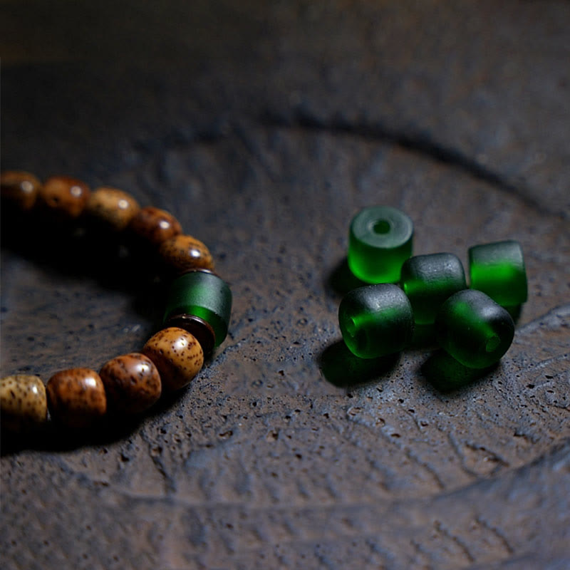 Tibetan Bodhi Seed Amber Dzi Bead Agate Zakiram Goddess of Wealth Beads Triple Wrap Bracelet