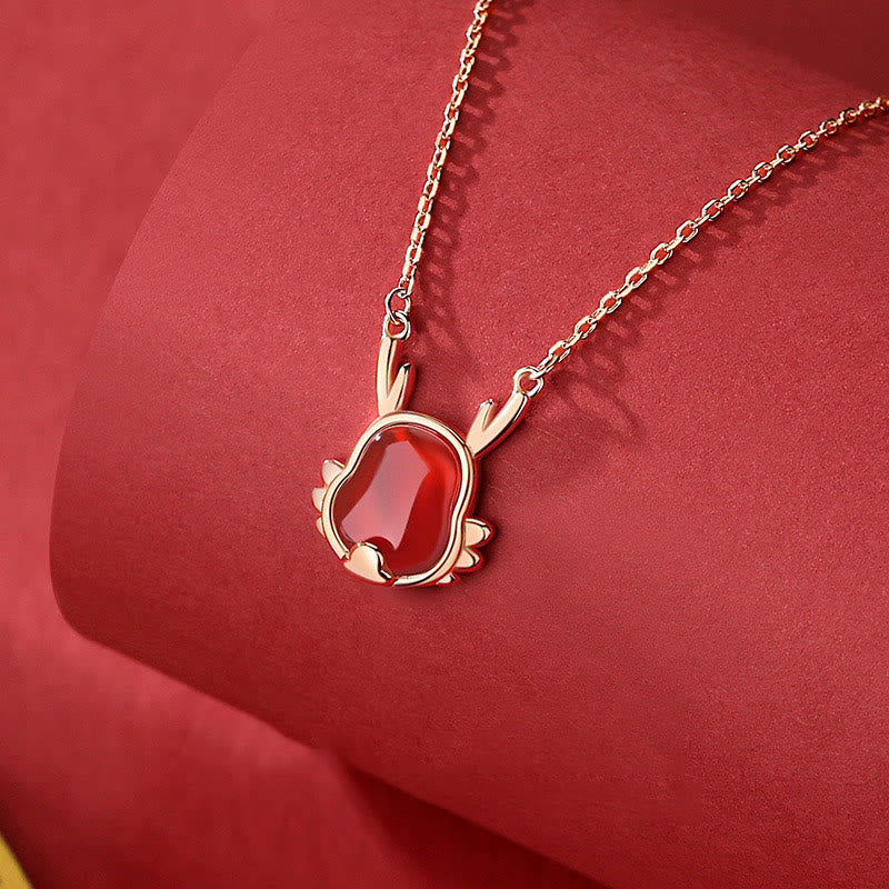 ❗❗❗A Flash Sale- 925 Sterling Silver Year of the Dragon Natural Red Agate Dragon Attract Fortune Fu Character Strength Bracelet Necklace Pendant Earrings