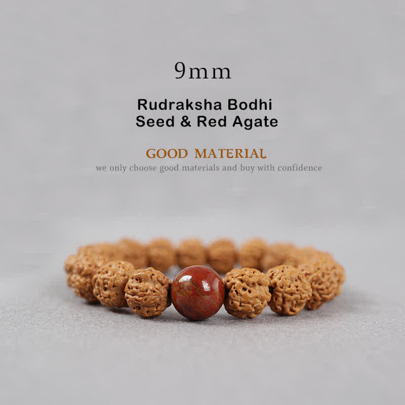 Tibet Rudraksha Bodhi Seed Dzi Bead Amber Turquoise Wealth Bracelet