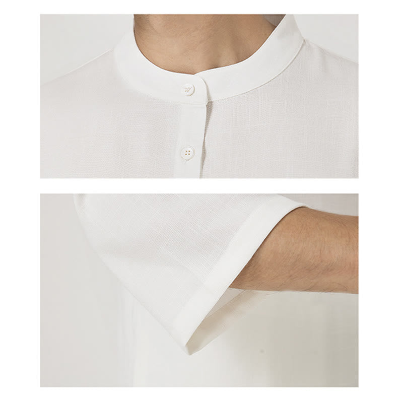 Tactile Cotton Linen Three-Quarter Sleeve Zen Meditation Set