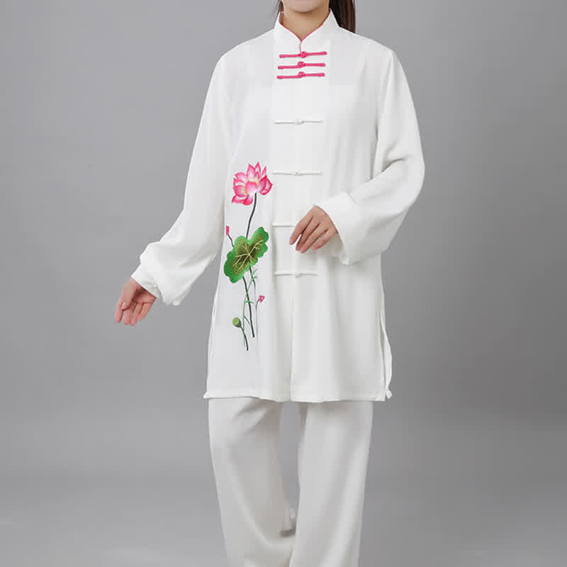Lotus Print Flowing Qi Gong Meditation Two-Piece Set