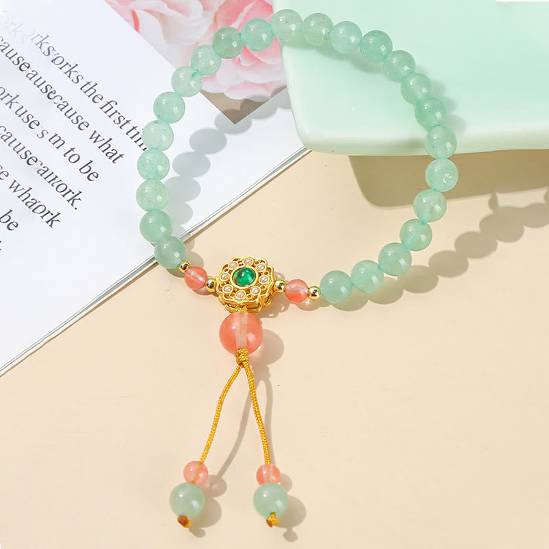 Green Aventurine Luck Bead Tassel Bracelet