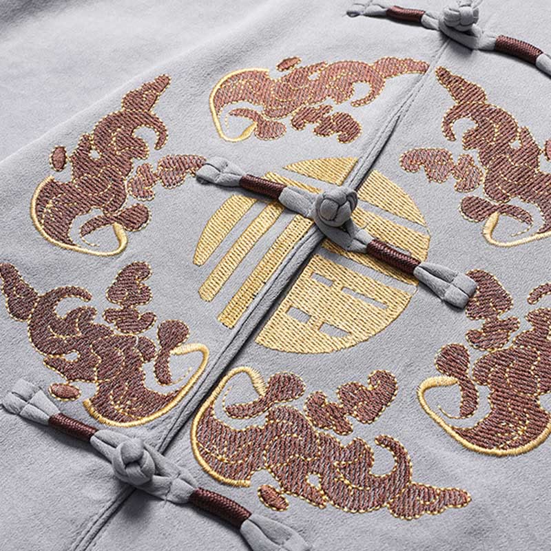 Tactile Breathable Mandarin Collar Qi Gong Men's Meditation Set