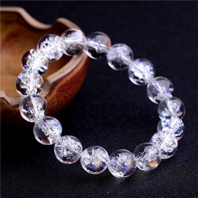 Minimalist Natural Clear Quartz Beaded Energy Bracelet