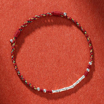 Tibet Handmade Multicolored Bamboo Protection Braided String Bracelet