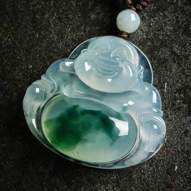 Cyan Jade Luck Necklace Pendant